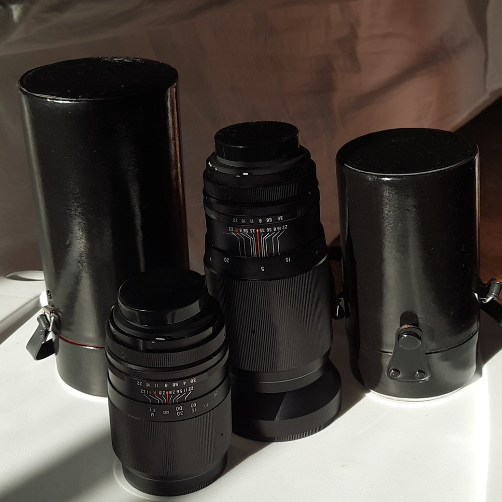 Camera lenses with cases